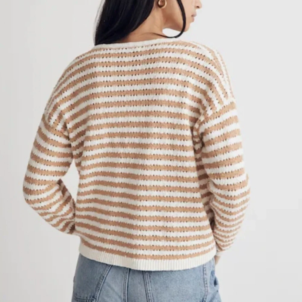 Madewell Open-Stitch Cardigan Sweater in Stripe - Picture 7 of 7
